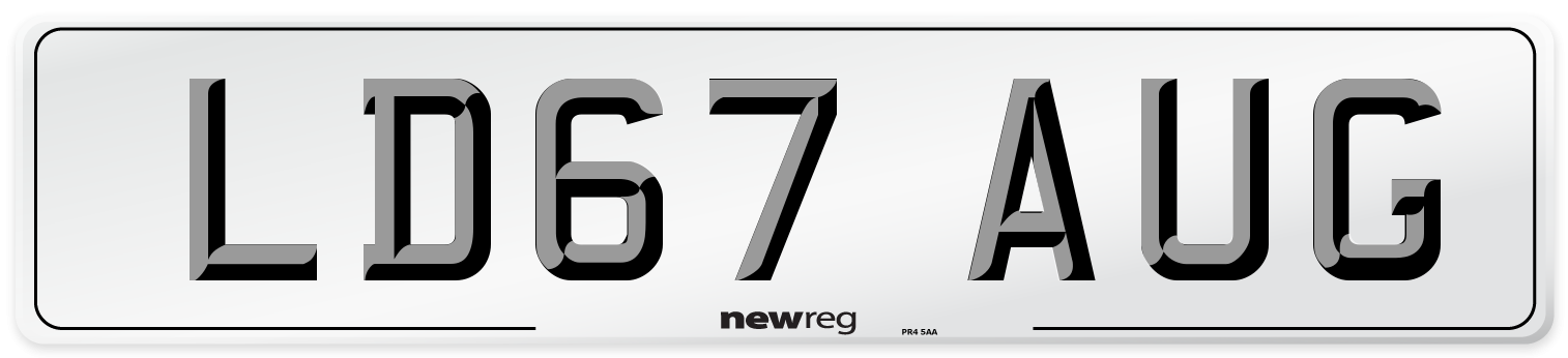 LD67 AUG Number Plate from New Reg